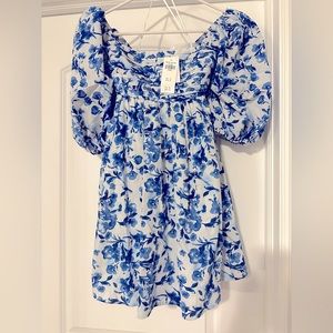 Abercrombie & Fitch Emerson Poplin Puff Sleeve Mini Dress with tags.